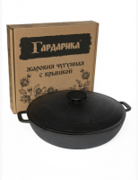 Жаровня чугунная с двумя ручками с чугунной крышкой д.320 ТМ Гардарика